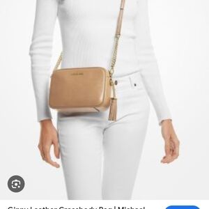 Michael Kors Beige Leather Crossbody Bag
